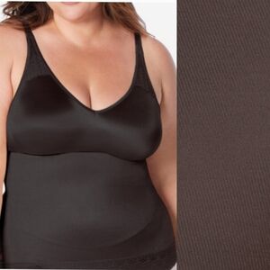 Ruby Ribbon Full Support & Compression Shapewear Pin-Up Lace Cami Espresso 32 XS